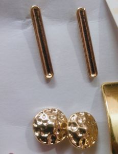 Gold Pleated Earrings Combo  👀