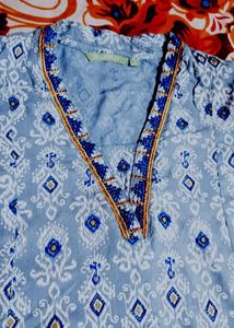 Blue Printed Kurta