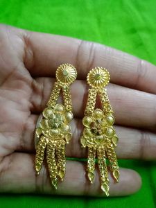 Golden Floral Earrings