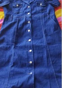 Korean Denim Dress with Belt