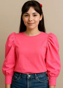 Pink Puff Sleeve Top