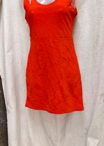 7177. Cute Orange Mini Dress