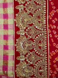 Elegant Pink Checkered Saree