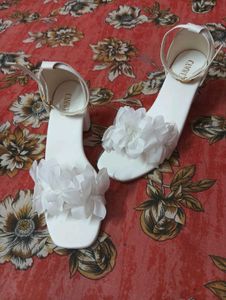 Floral White Heels