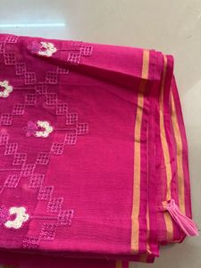 Pink Embroidered Saree