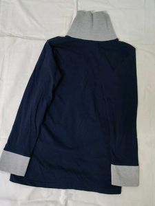 Navy Mock Neck Long Sleeve