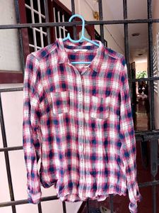 Pink Plaid Flannel Shirt