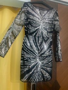 Embellished Black Party Dress