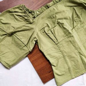 Olive Puff Sleeve Top