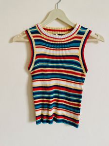 Multicolor knitted tank top