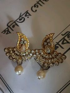 Vintage Pearl & Rhinestone Earrings