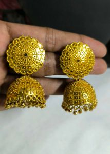 Golden Jhumka Earrings