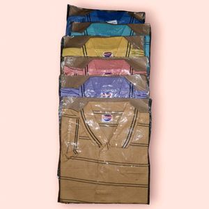Combo of Polo Type Mens&#39;s T-Shirt (6 Pcs)
