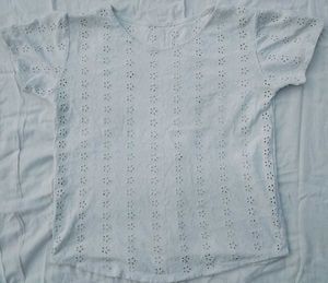 White Eyelet Short Sleeve Top