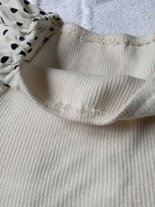 Polka Dot Sleeve Knit Top