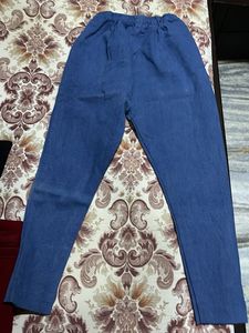 Blue Denim Straight Leg Pants