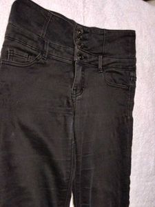 High-Waisted Black Jeans