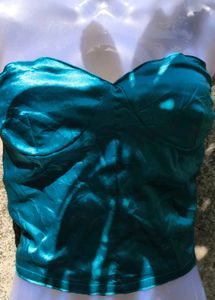 232. Teal Bandeau Top