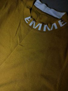 Yellow Mustardish Fitted Crop Top