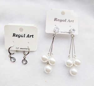 Combo of 2 Elegant Earrings | Silver CZ Crystal Dr