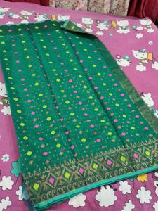 Brand new Jamdani Sari Copper zari Allover Work