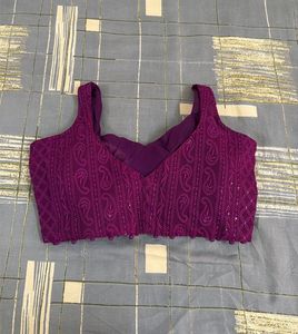 Purple Embroidered Blouse