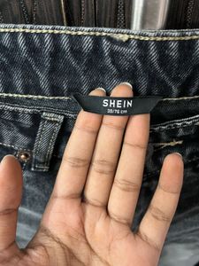 Charcoal Ripped Wide Leg Jeans