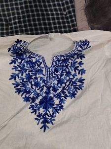 Embroidered White Kurta