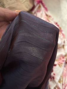 Chiffon Saree Fabric With Lured Line
