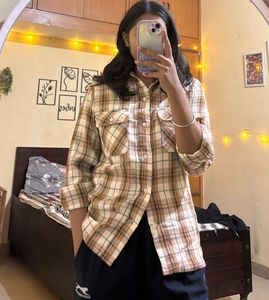 Woolen Plaid Flannel Shirt