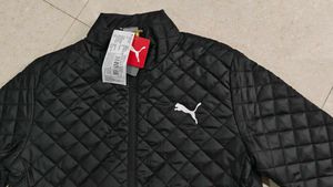 Puma Black Quilted Jacket, M Size