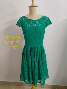 Emerald Green Lace Dress(Fixed Price)