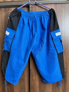Blue &amp; Black Cargo Bermuda Shorts