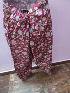 new xxl  Printed Maroon kurta pants