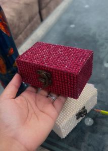 Red Beaded Jewelry Box