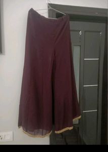 Embroid Long Dress With Plazo Dupatta