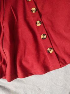 Maroon Red short skirt