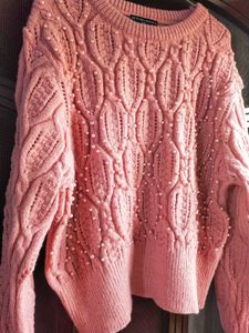 Pearl Embellished Knit Sweater by GLOBAL REPUBLIC