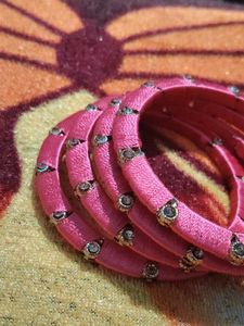 Pink Silk Thread Bangles