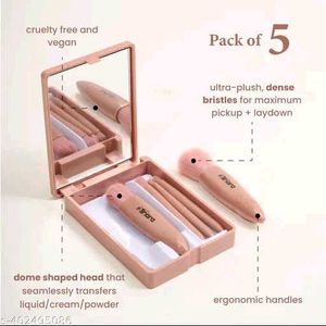 Mackup Brush Applicator Set Of 5 With Mirror 🪞