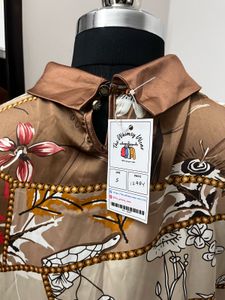 Brown Satin Top