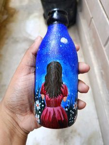Handpainted Girl Art Bottle