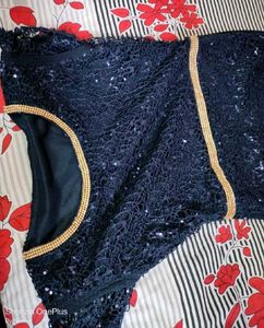 Elegant Navy Blue Blouse