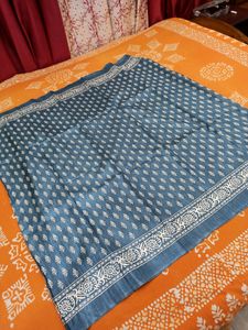 Pure Silk Look Discharge Print Saree With Bp