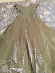 Heavy Work Duppatta Wedding Gown With Cancan