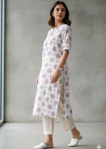 Elegant Floral Print Kurta