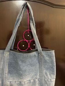 Denim Patchwork Tote Bag