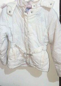 Girls' White Winter soft jacket ✨