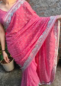 🌈💐fastiva special Elegant Pink Saree🌹🌸