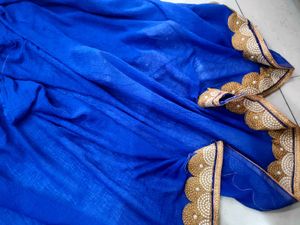 Beautiful Marble Chiffon Fabric With Lace
